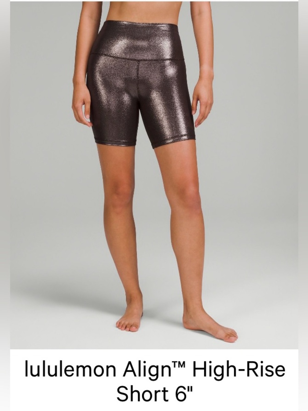 lululemon athletica Metallic Bronze High-Rise Bike Shorts size 2